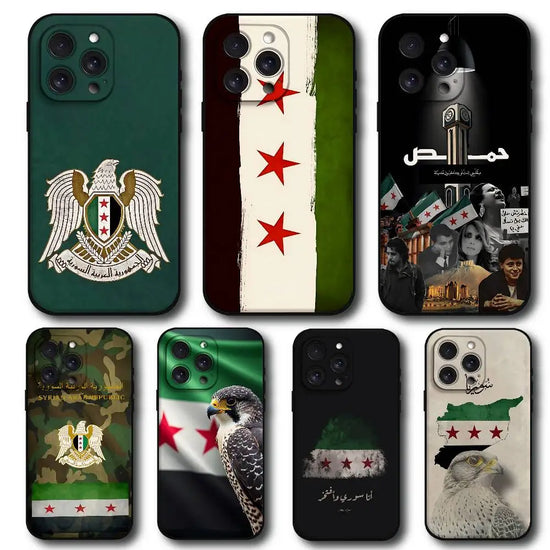 Syrian Syria Flag Phone Case For Iphone 16 15 11 13 14 Pro Max 7 8 Plus X Xr Xs Max 12mini Black Shell Cover Case
