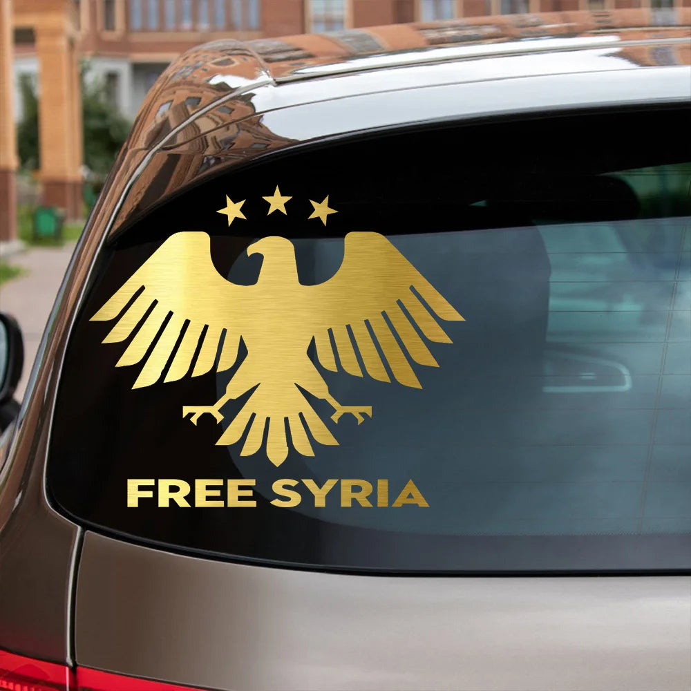 08/12/2024 Vinyl Decal New Coat of Arms of Syria Sticker Waterproof Car Accessories for Bumper Rear Windshileld, Window, Wall