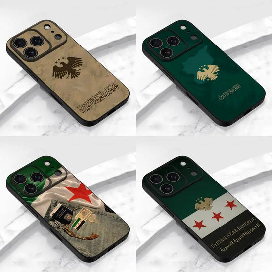 Syria Syrian Flag National Emblem LOGO Phone Case For iPhone 17,16,15,14,13,12,Pro,Max,Plus,E,SE4,Air,Mini Black TPU