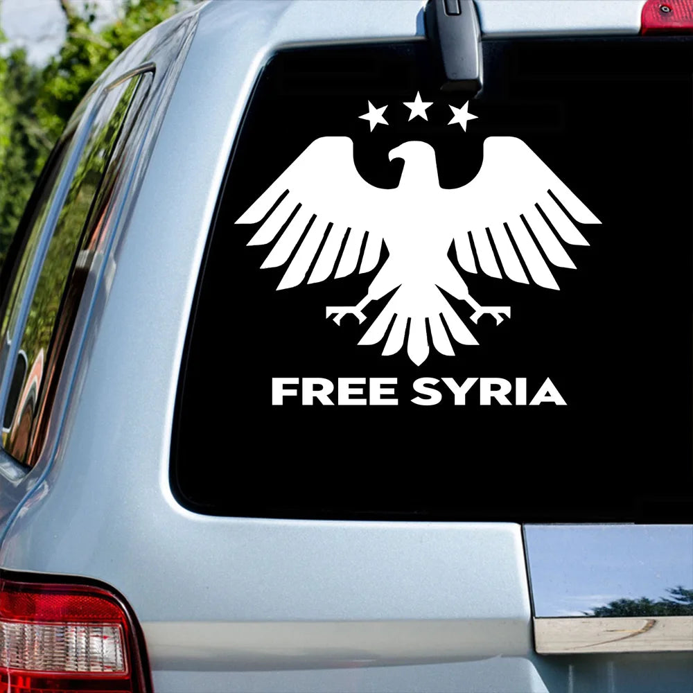 08/12/2024 Vinyl Decal New Coat of Arms of Syria Sticker Waterproof Car Accessories for Bumper Rear Windshileld, Window, Wall