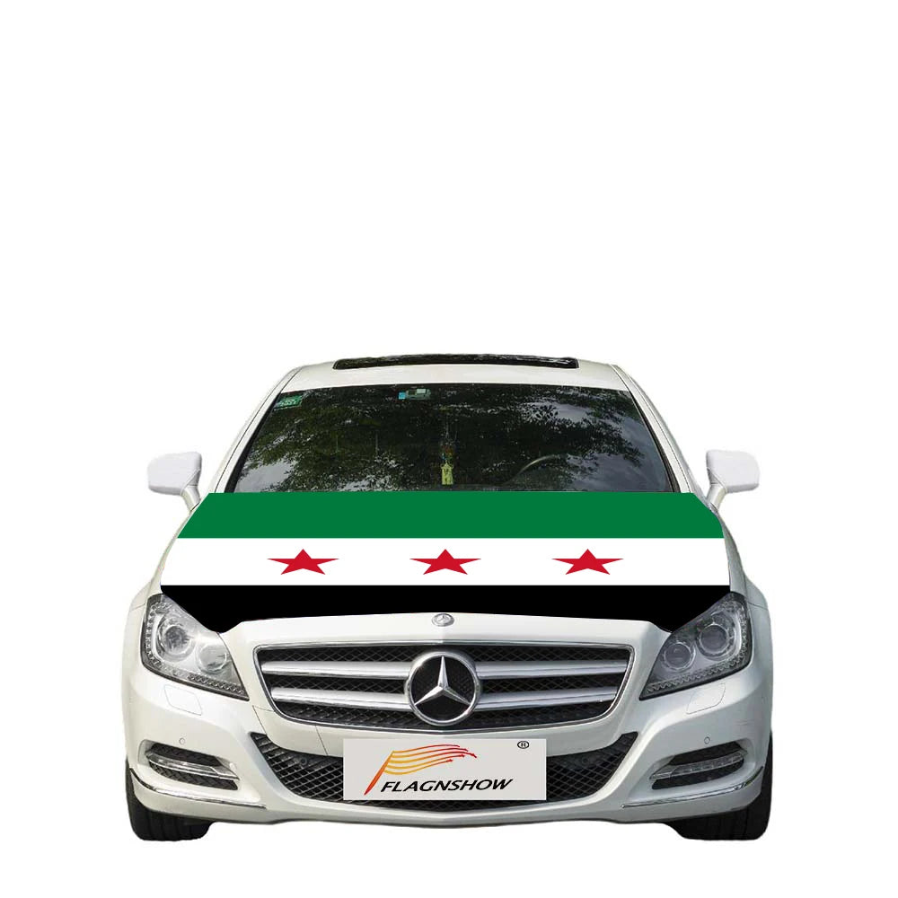 Free Size stretch fabric Syria Flag car cover