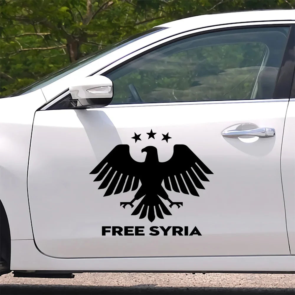 08/12/2024 Vinyl Decal New Coat of Arms of Syria Sticker Waterproof Car Accessories for Bumper Rear Windshileld, Window, Wall