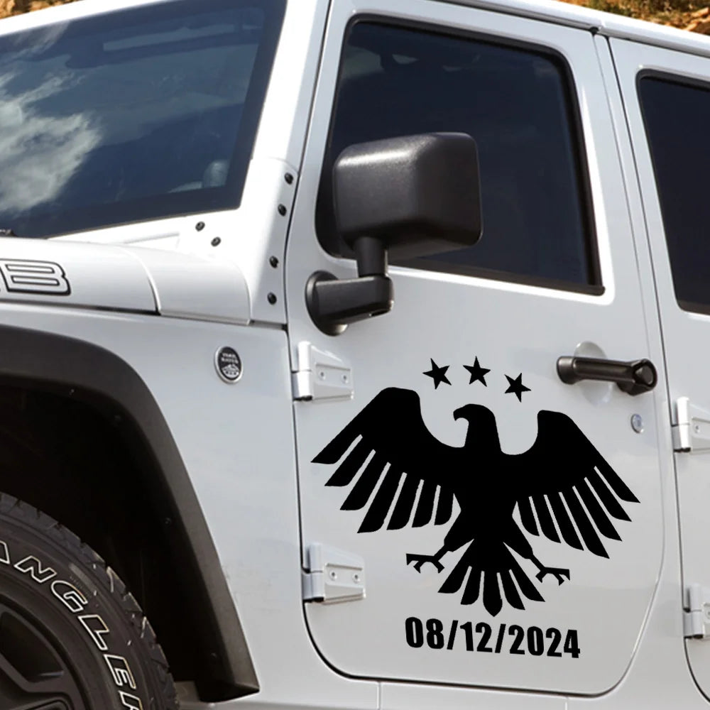 08/12/2024 Vinyl Decal New Coat of Arms of Syria Sticker Waterproof Car Accessories for Bumper Rear Windshileld, Window, Wall