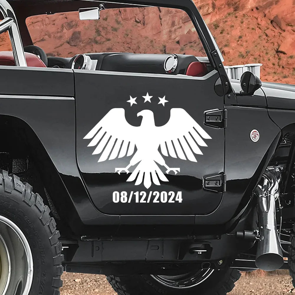 08/12/2024 Vinyl Decal New Coat of Arms of Syria Sticker Waterproof Car Accessories for Bumper Rear Windshileld, Window, Wall