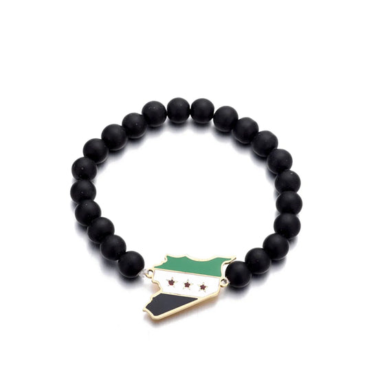 Iraq Syria Map With Flag Beads Bracelet Jewelry Iraqi Syrians
