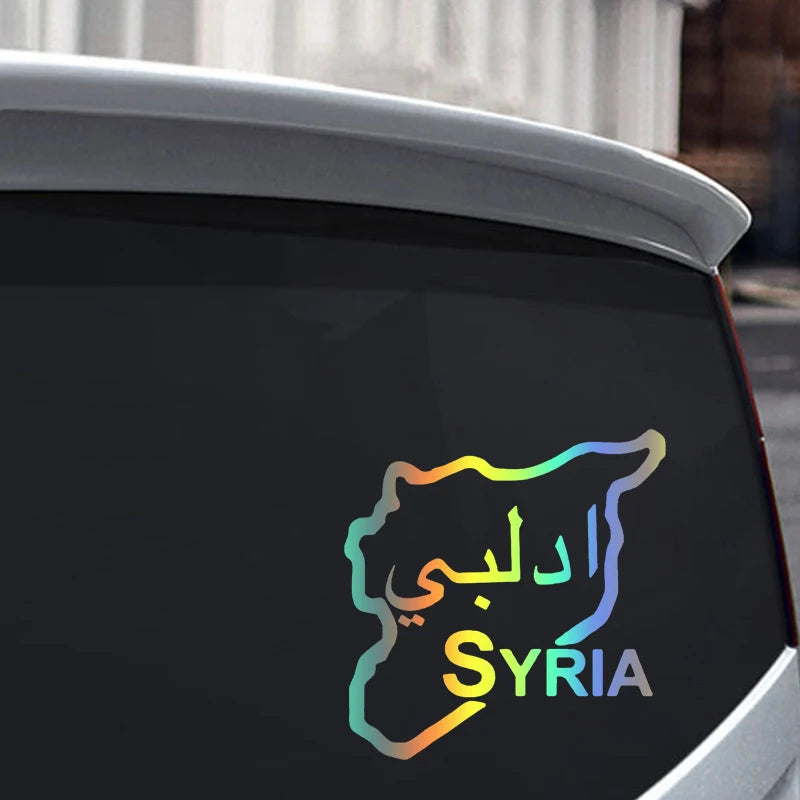 22082# Car Sticker Vinyl Decal For Syria Country Outline Damascus Waterproof  Car Accessories Decor