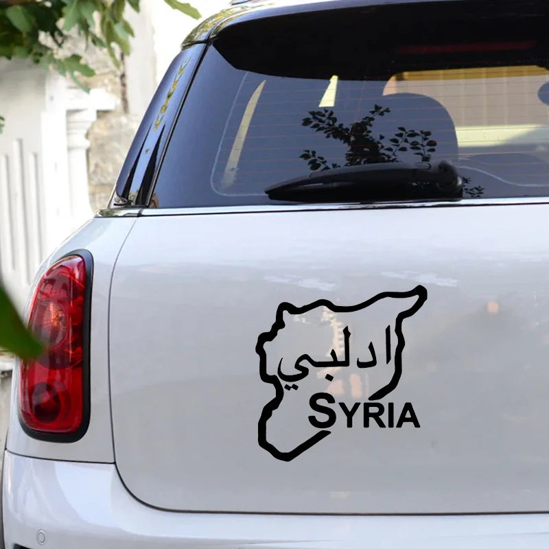 22082# Car Sticker Vinyl Decal For Syria Country Outline Damascus Waterproof  Car Accessories Decor